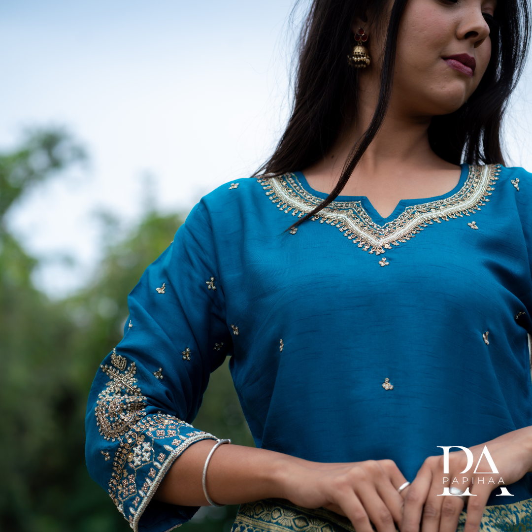 Shadmani Silk Straight Stitched Suit