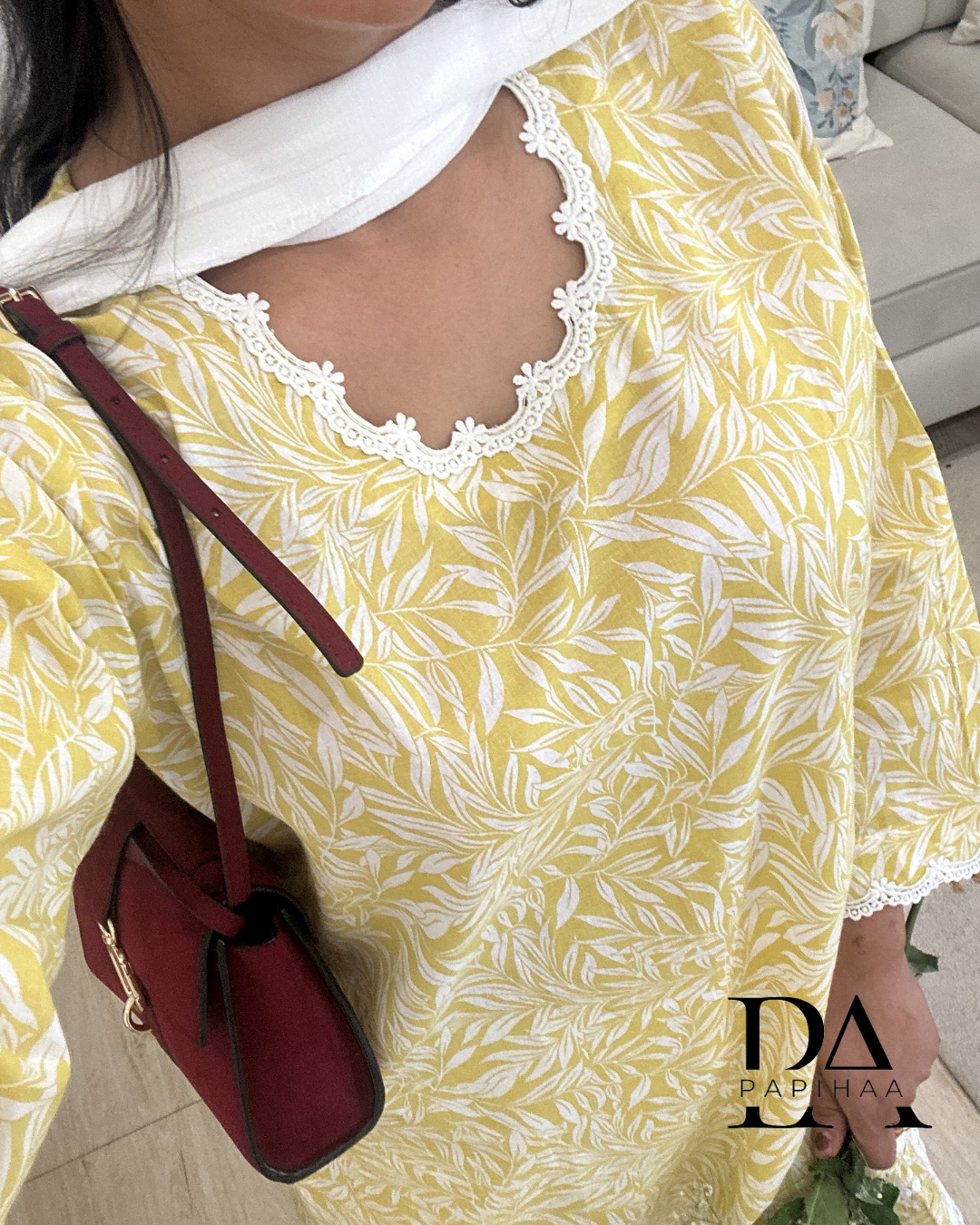 Phool Yellow Lace Detail Salwar Set