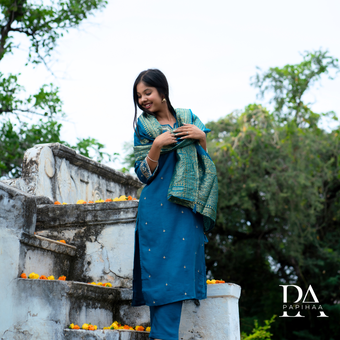 Shadmani Silk Straight Stitched Suit