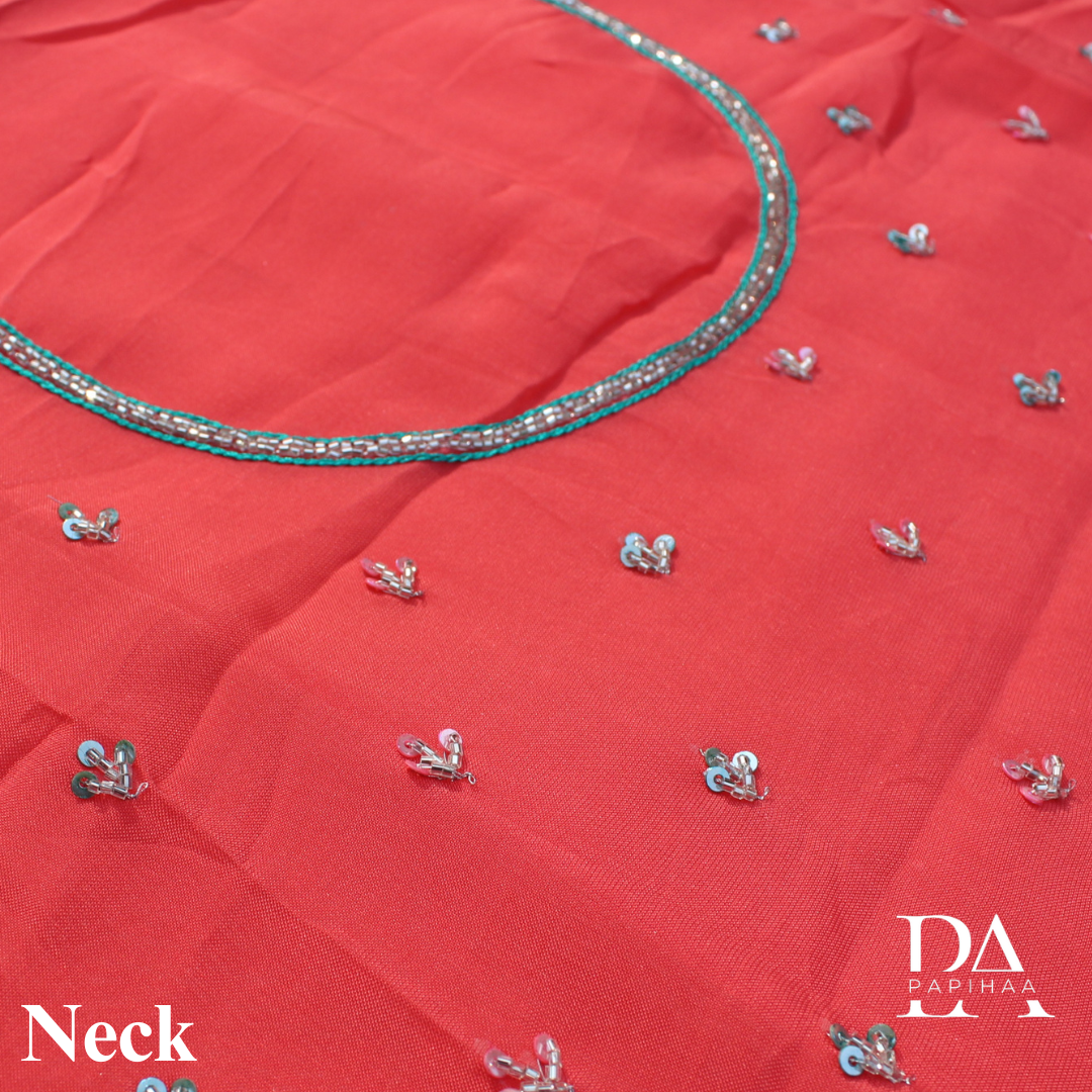 Heavy Beadwork Organza Unstitched Set