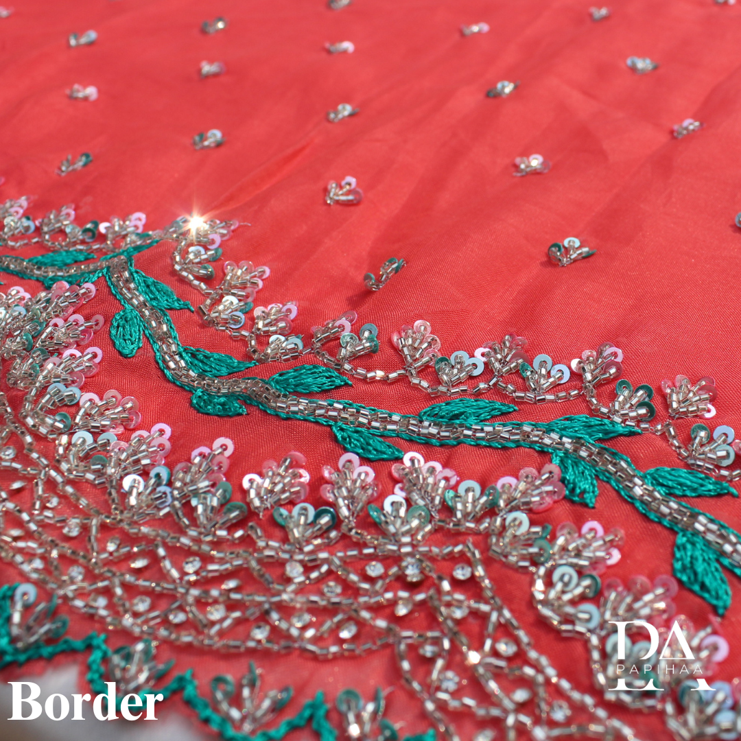 Heavy Beadwork Organza Unstitched Set