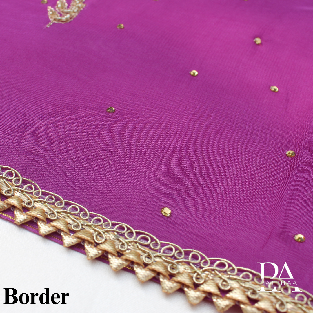 Dabka Work Organza Semi-stitched Set