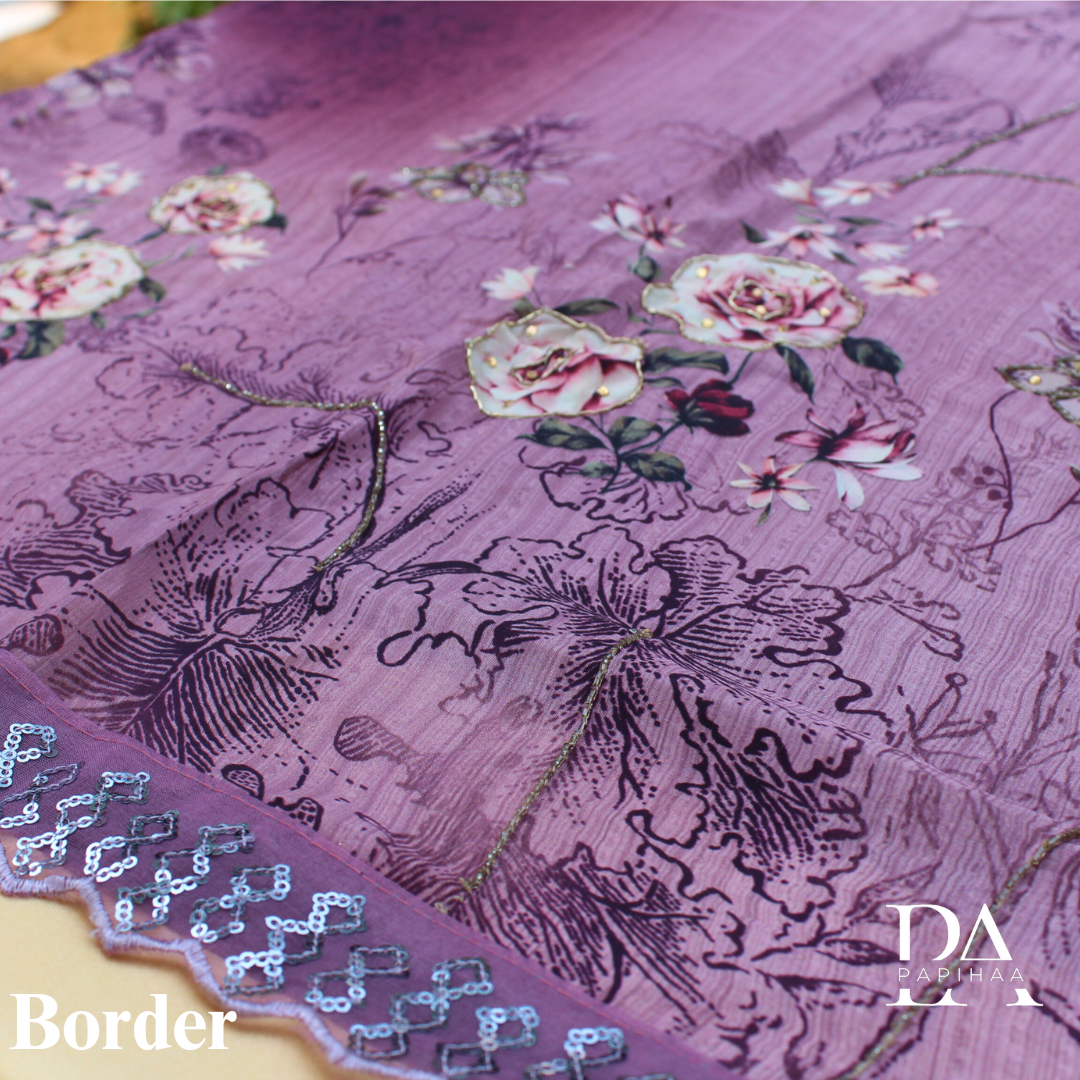 Jashn Purple Colored Crepe Unstitched Suit