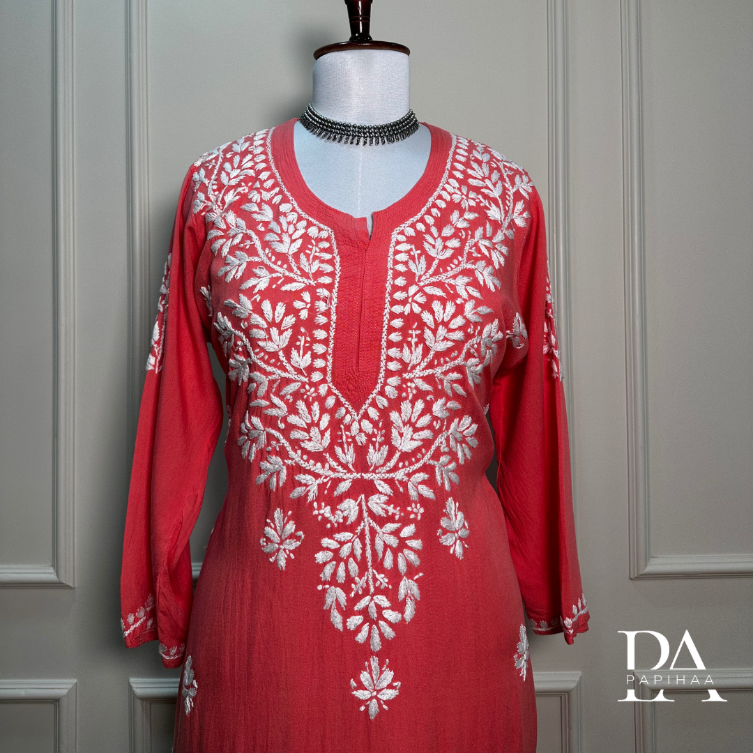 Ruvya Salmon Rayon Chikankari Palazzo 2 Piece Set
