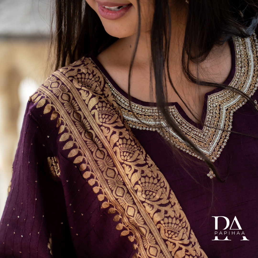 Shadmani Silk Straight Stitched Suit