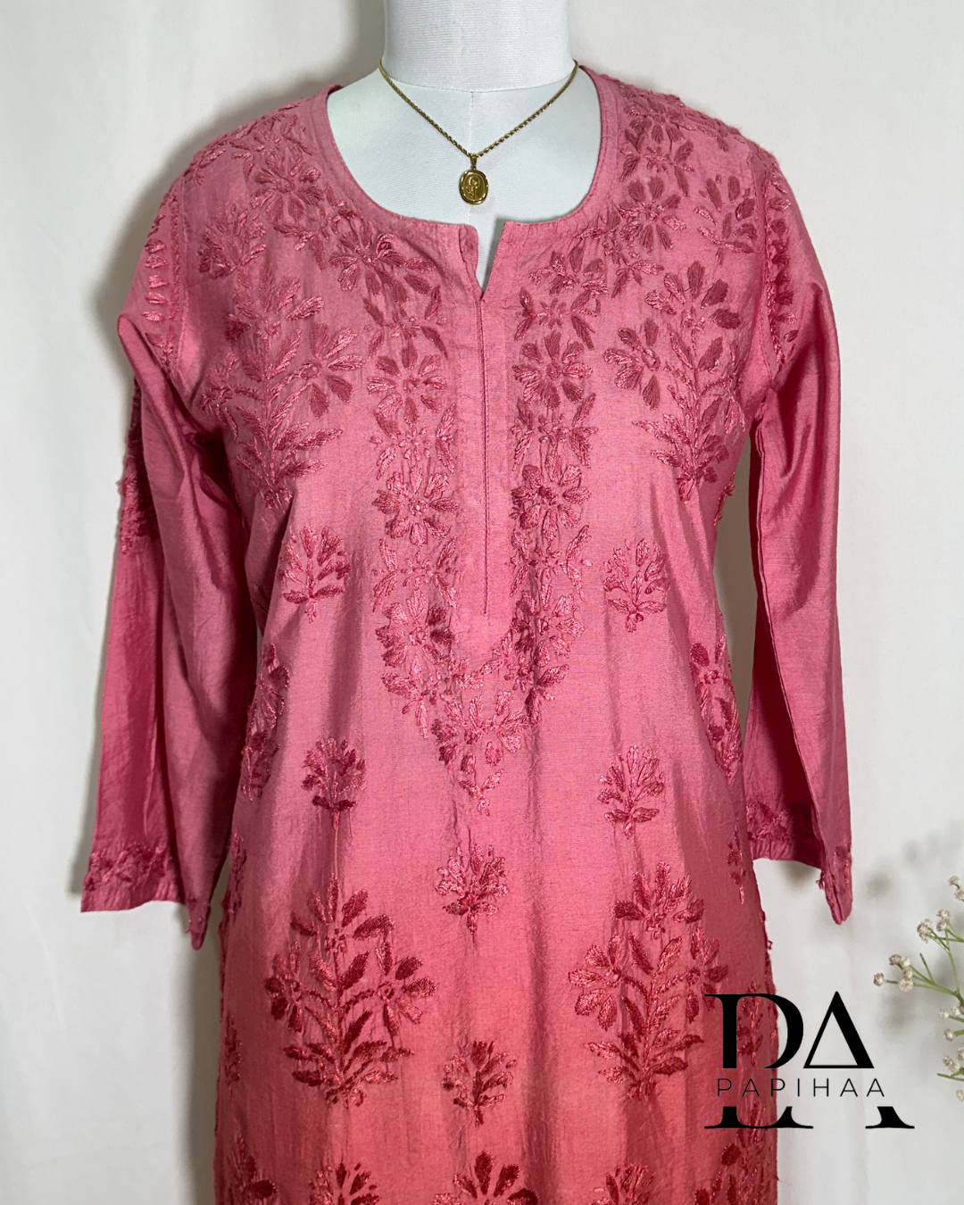 Nadiya Chanderi Ombre Chikankari Kurti