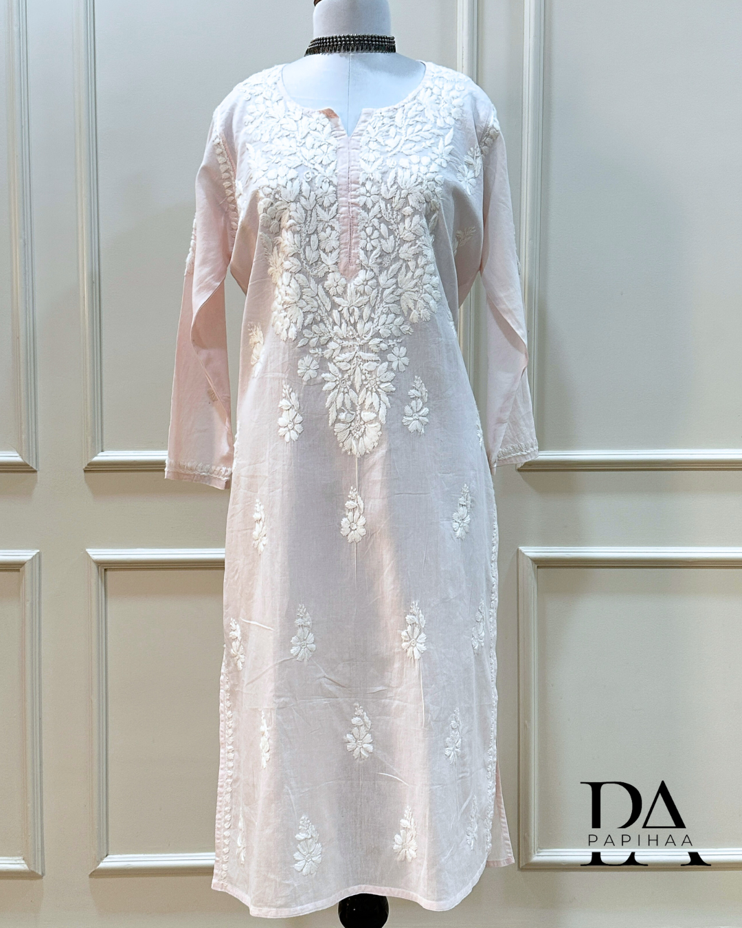 Pankhuri Pastel Lavender Soft Cotton Chikankari Kurti