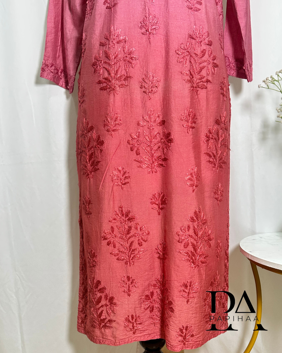Nadiya Chanderi Ombre Chikankari Kurti