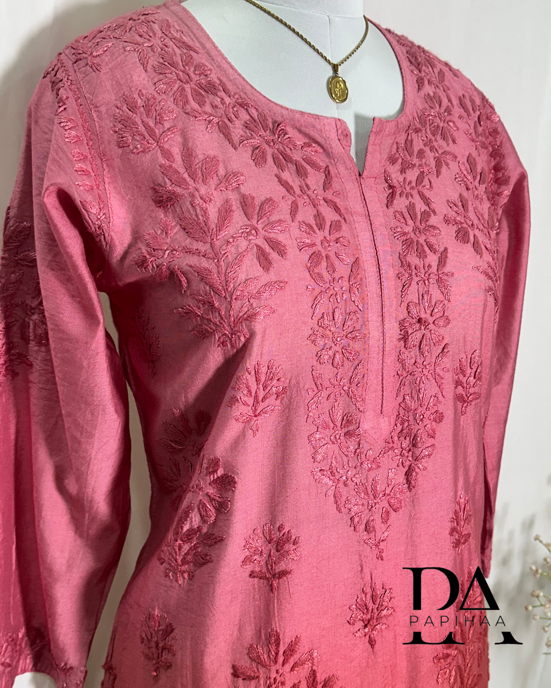 Nadiya Chanderi Ombre Chikankari Kurti