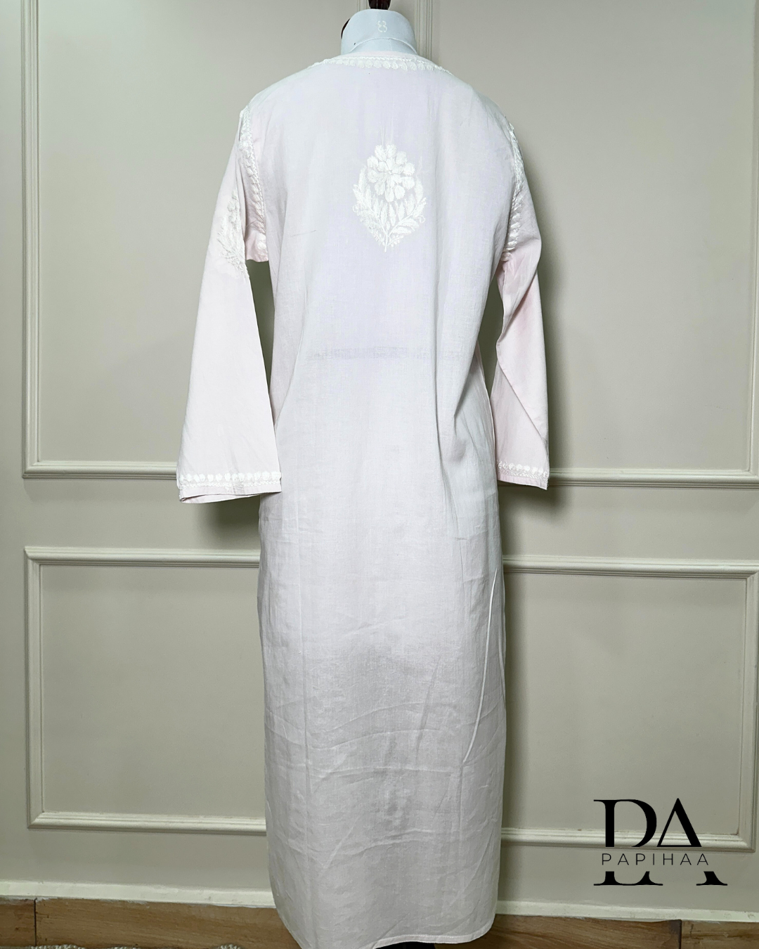 Pankhuri Pastel Lavender Soft Cotton Chikankari Kurti