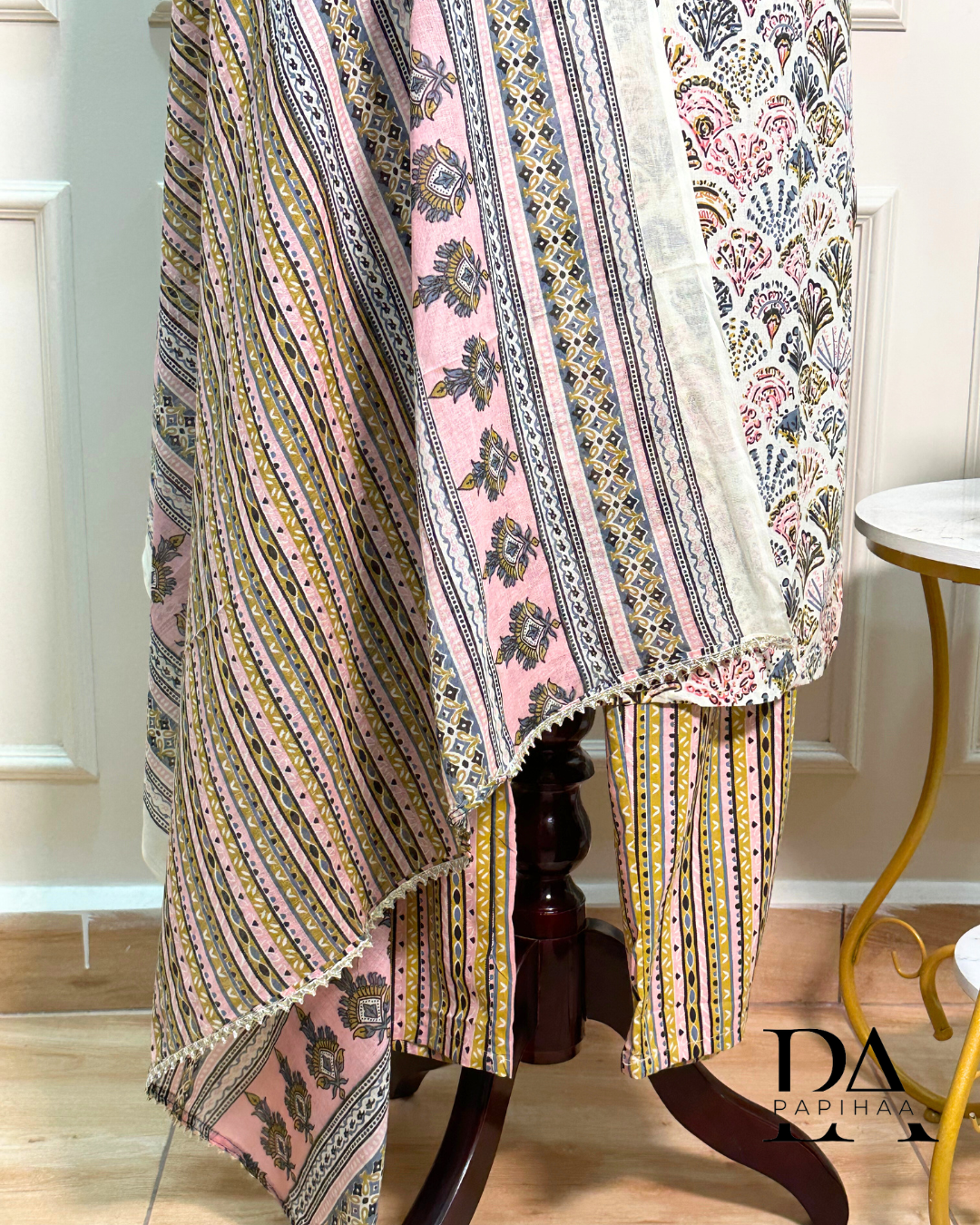 Prakriti Prettiest Beige Cotton Stitched Set