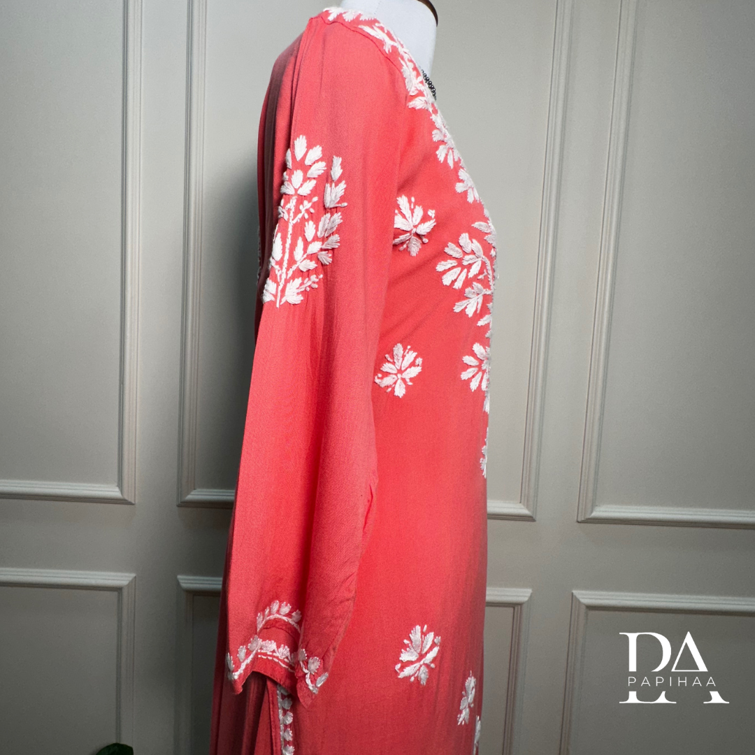 Ruvya Salmon Rayon Chikankari Palazzo 2 Piece Set