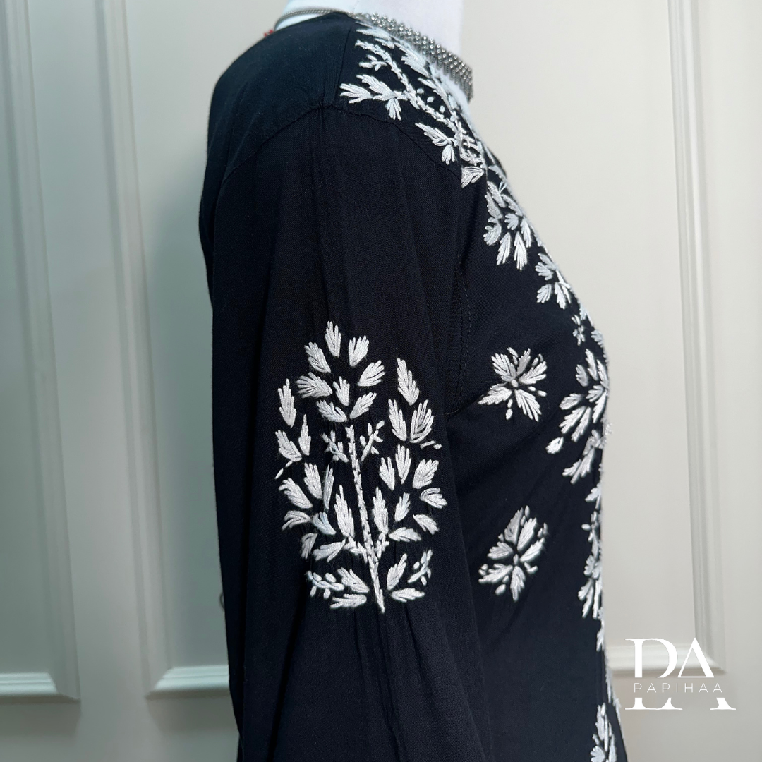 Ruvya Black Rayon Chikankari Palazzo 2 Piece Set